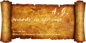 Andaházy József névjegykártya